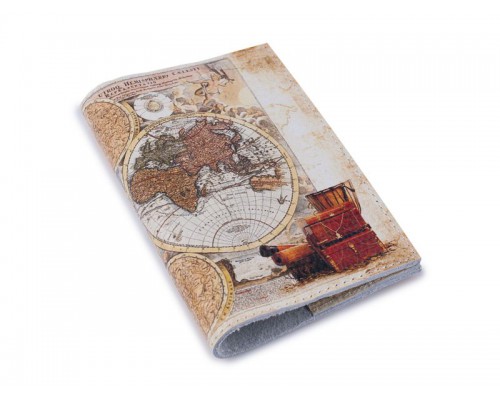 Обложка на паспорт кожа -Карта-