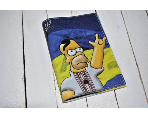 Винтажная обложка на паспорт -Симпсон патриот-