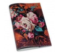 Кожаная женская обложка для паспорта с цветами -Осенний букет-(ТОЛЬКО ДЛЯ ОПТОВОГО ЗАКАЗА)