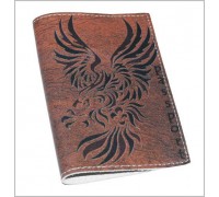 Кожаная мужская обложка для паспорта -Дракон-