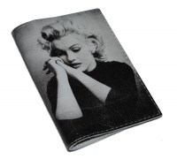 Кожаная женская обложка для паспорта -Задумчивая Мерлин-
