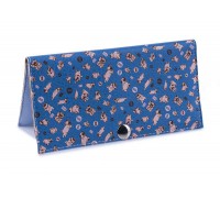 Женский кошелек -Мопсики на синем фоне-. Ручная работа