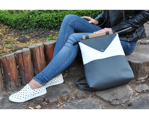 Женский городской рюкзак Skins "White and Grey"