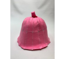 Банная шапка Клетка розовая, фетр