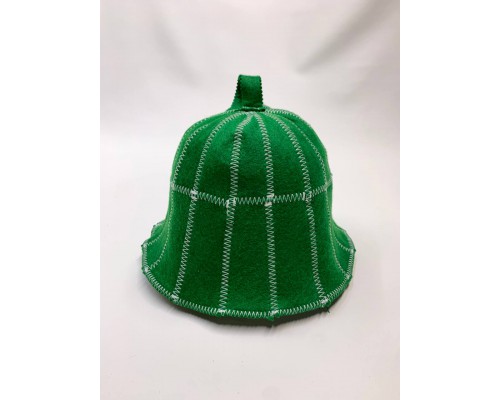 Банная шапка Клетка зеленая, фетр