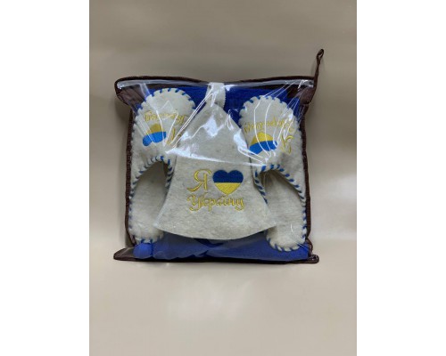 Подарочный набор для бани 3 в 1 "Я люблю Україну"