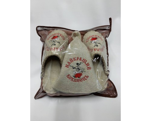 Подарочный набор для бани 3 в 1 "Найкращий коханець"