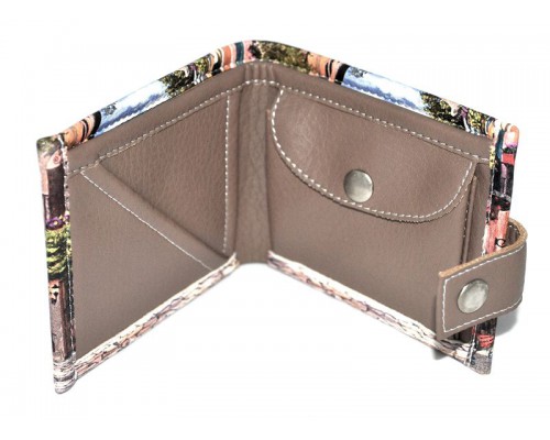 Цветной яркий кошелек "Авто в уютном дворике" 