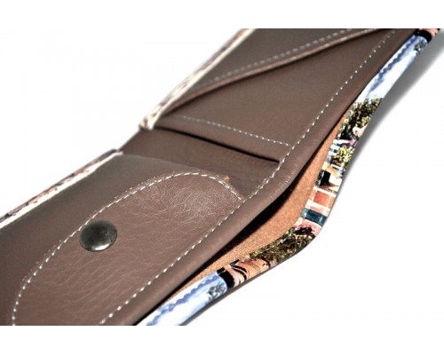 Цветной яркий кошелек "Авто в уютном дворике" 