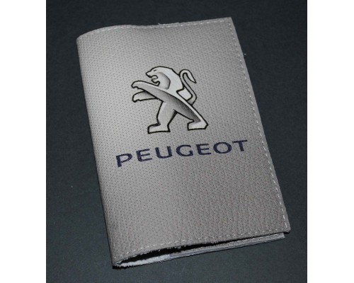 Обложка на автодокументы кожа -Peugeot-