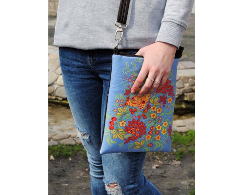 Женская сумка через плечо "Рябина красная"