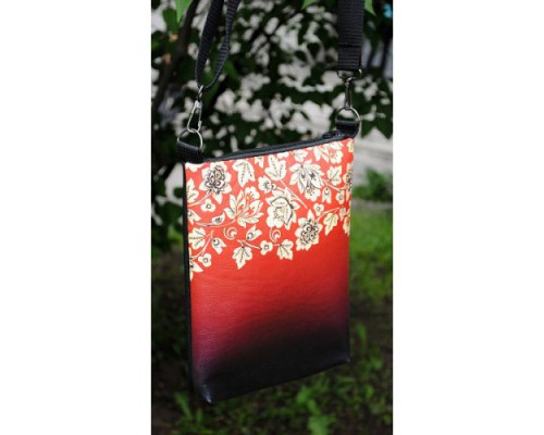 Женская сумка через плечо "Хохлома бордо"