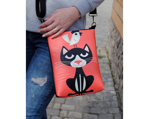 Женская сумка через плечо "Кот с воробьем" (ТОЛЬКО ДЛЯ ОПТОВОГО ЗАКАЗА)