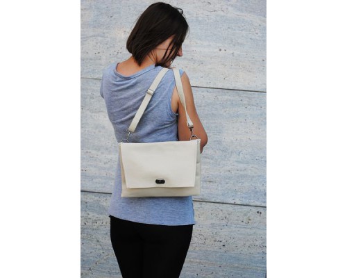 Женская сумочка из натуральной кожи бежевая Skins Beige