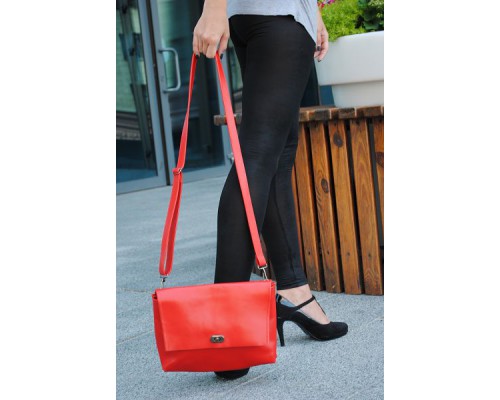 Женская сумочка из натуральной кожи красная Skins Red
