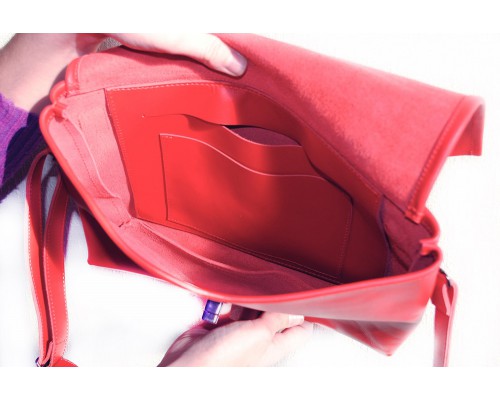 Женская сумочка из натуральной кожи красная Skins Red