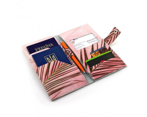 Тревел-кейс для документов, карточек и денег "Пальмовые листья"