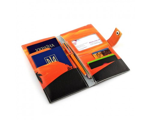 Тревел-кейс для документов, карточек и денег "Медитация на закате"