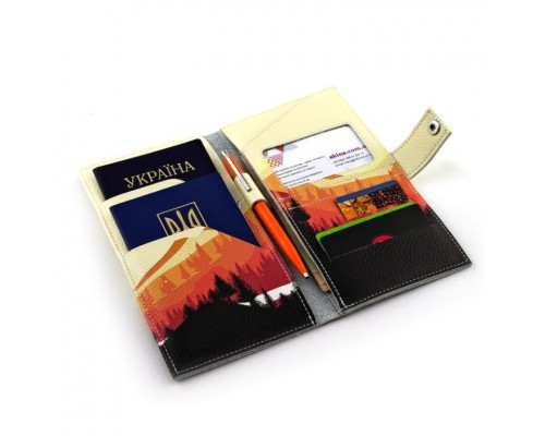 Тревел-кейс для документов, карточек и денег "Рассвет в горах"