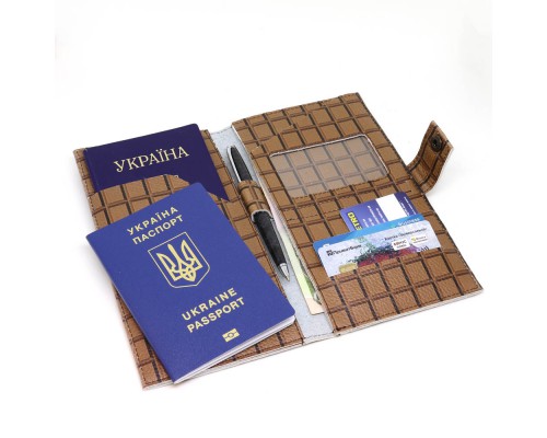 Тревел-кейс для документов, карточек и денег "Шоколадная плитка"