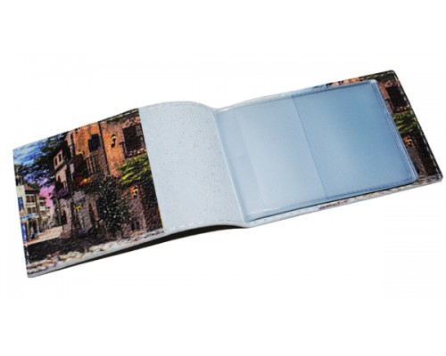 Кожаная визитница -Китайский мотив-