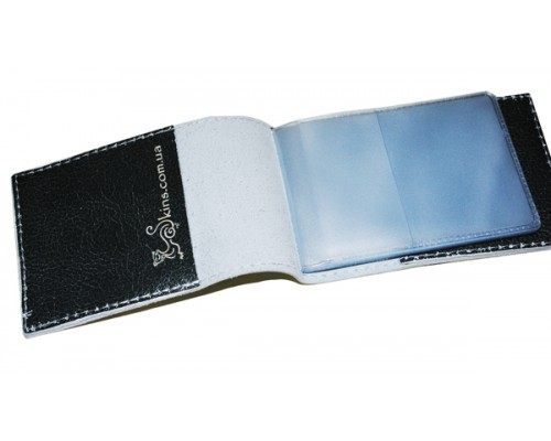 Кожаная визитница -Лиса в лесу-