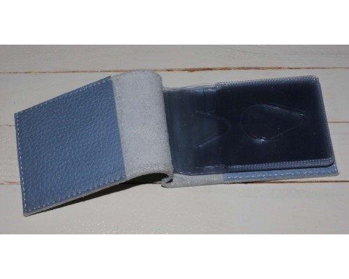 Кожаная визитница -Кот в шапке-