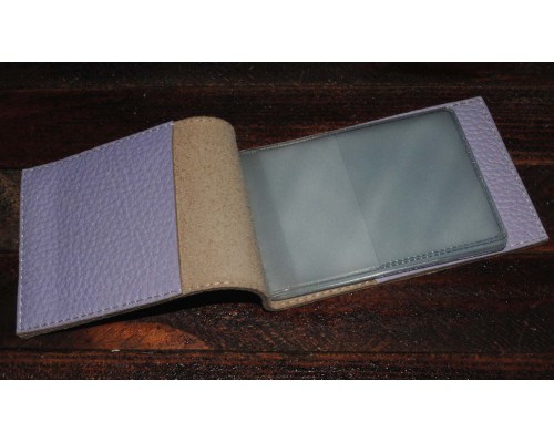 Кожаная визитница -Бирюзовое авто -