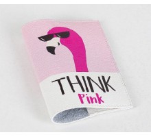 Кожаная обложка для паспорта -Think Pink-