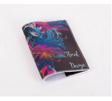 Кожаная обложка для паспорта -Floral Design-
