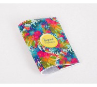 Кожаная обложка для паспорта -Tropical Flowers-(ТОЛЬКО ДЛЯ ОПТОВОГО ЗАКАЗА)